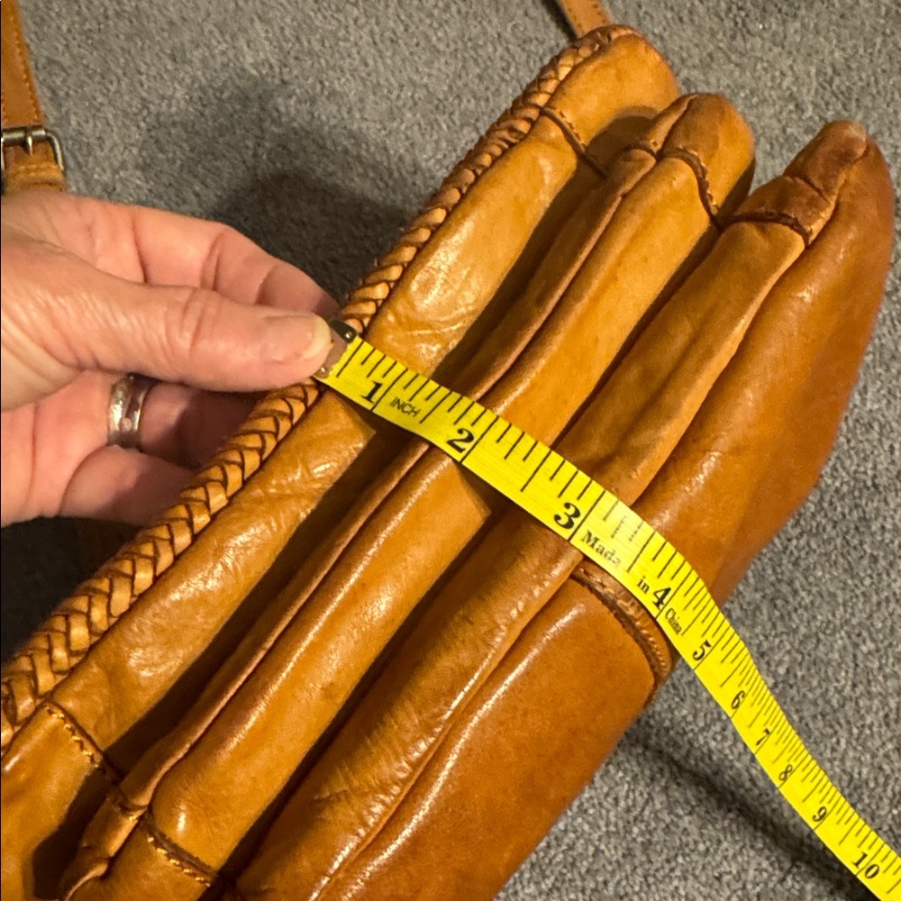 Woven Brown Leather Crossbody Bag - Picture 9 of 9